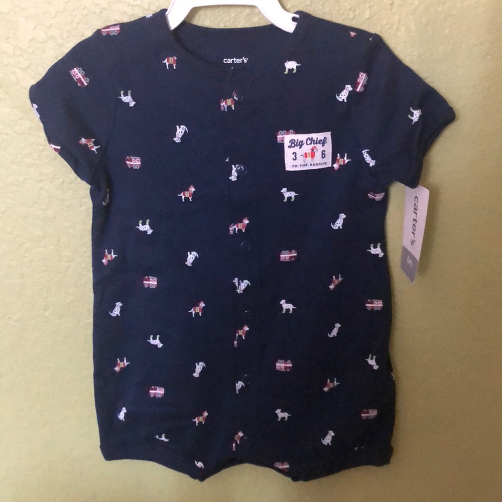 Baby boy snap up romper